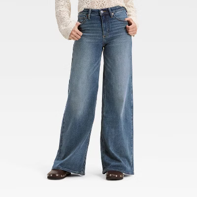Women's High-Rise Wide Leg Jeans - Universal Thread™ Vintage Medium Wash 10 Long | Target