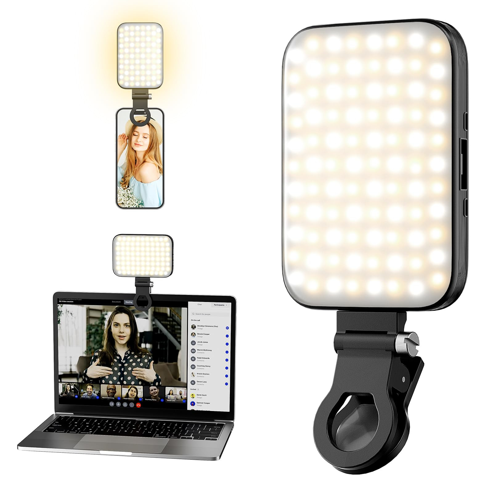 Selfie Light – Rechargeable Phone Light Clip with Digital Display, 3 Light Modes & 10 Brightnes... | Amazon (US)