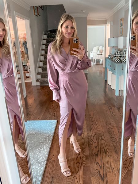 The perfect fall wedding guest dress does exist! Adore this event dress from revolve in mauve silk! 

#LTKwedding #LTKstyletip #LTKSeasonal