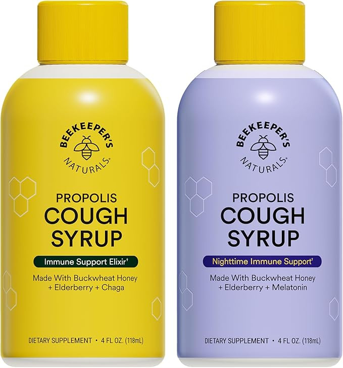 Beekeeper's Naturals Honey Cough Syrup for Adults, Day & Night Value Pack | Amazon (US)