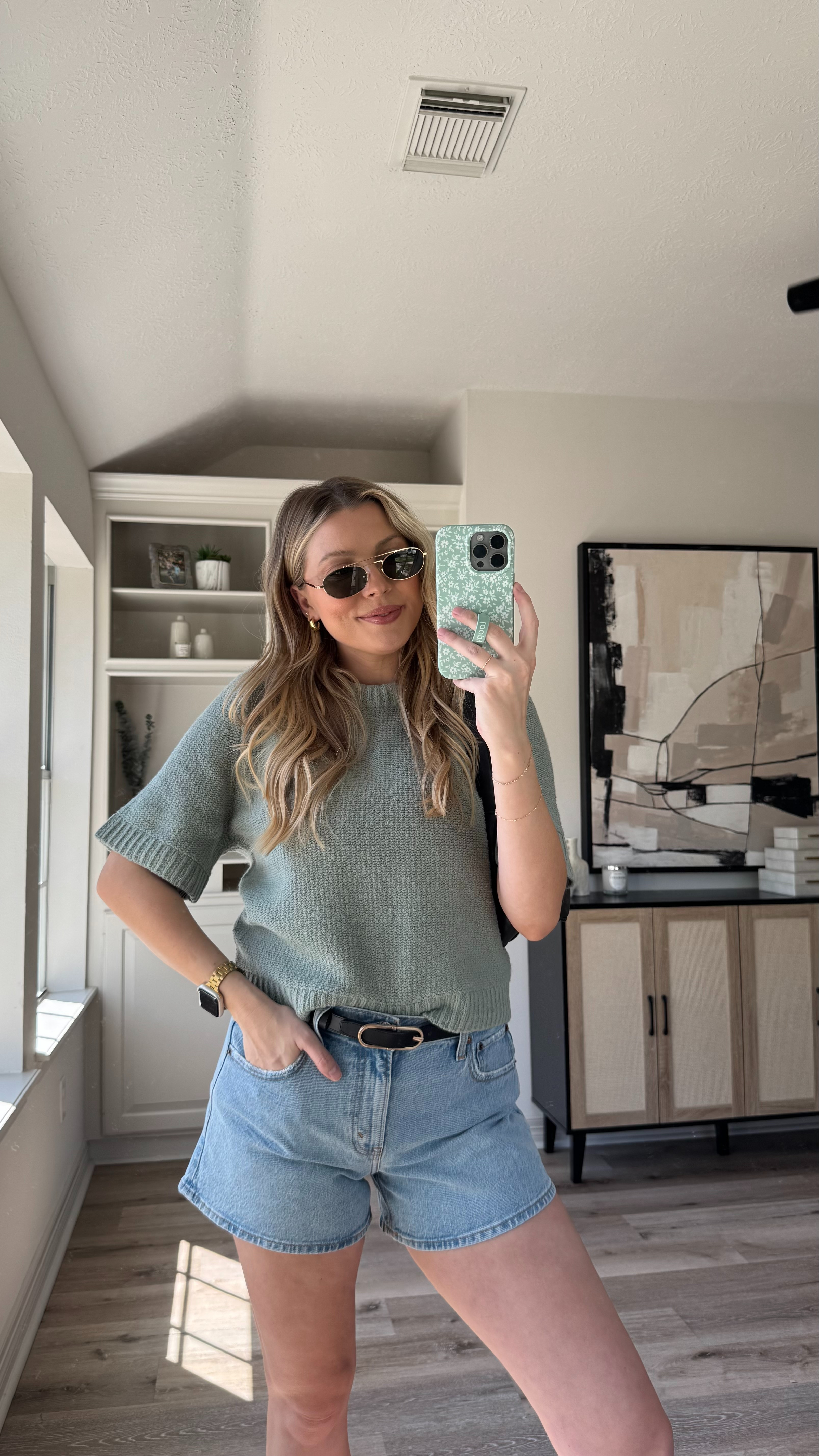 Cute Casual Spring Outfit | Loving this look from Abercrombie! These shorts will be a spring staple for me. Wearing size S in the sweater top, size 27 in the shorts. Sandals fit tts. 

 

#LTKStyleTip