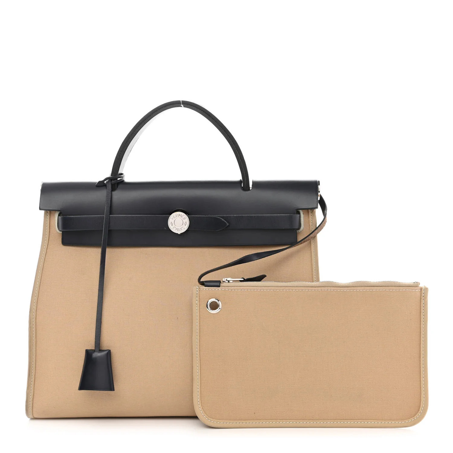 HERMES Vache Hunter Toile Herbag Zip 31 PM Trench Bleu Indigo | FASHIONPHILE (US)