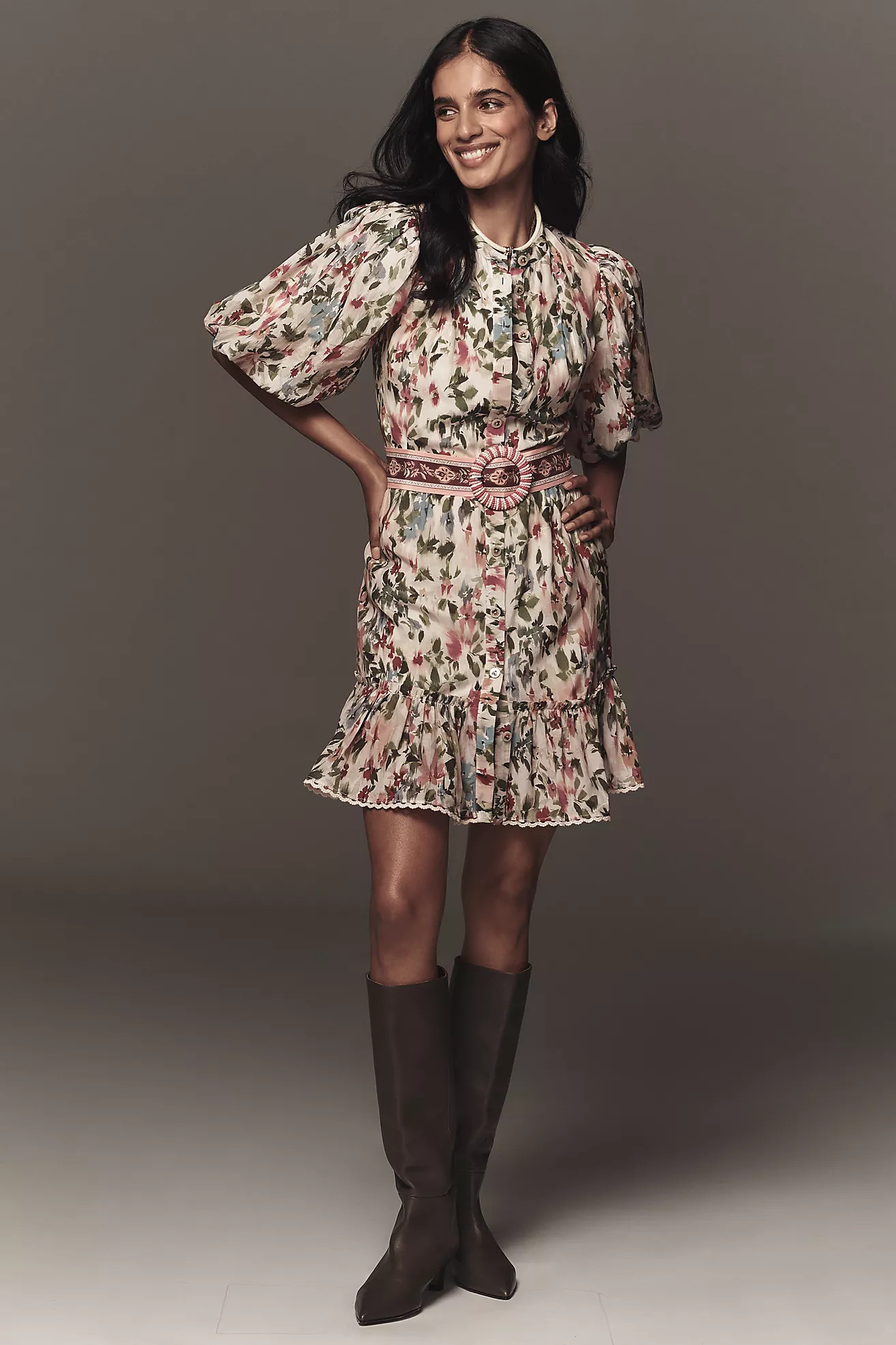 @loverlygrey x Farm Rio Short-Sleeve Mini Dress | Anthropologie (US)