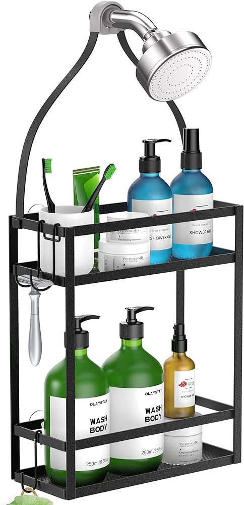 Meangood Shower Caddy Organizer,Mounting Over Shower Head Or Door,Extra Wide Space for Shampoo, C... | Amazon (US)