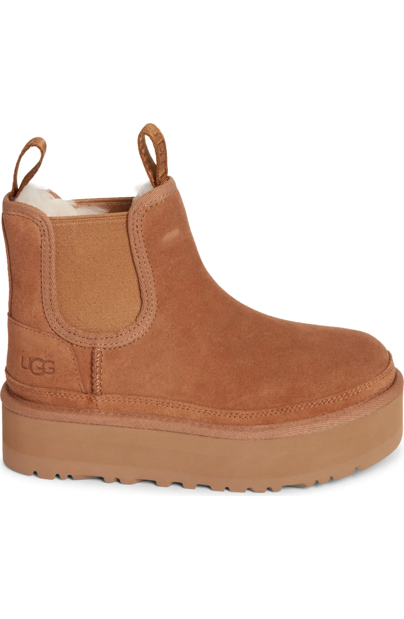 UGG® Kids' Neumel Water Resistant Genuine Shearling Platform Chelsea Boot | Nordstrom | Nordstrom