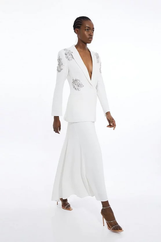 Tailored Maxi Waterfall Skirt | Karen Millen UK + IE + DE + NL