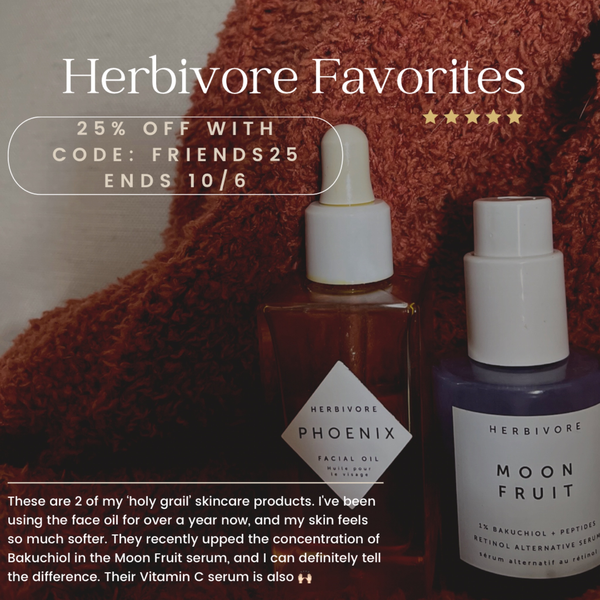 Herbivore Botanicals Favorites🍃 25% off site wide through 10/6 with code: FRIENDS25

skincare 
Face oil 
Sale 


#LTKunder100 #LTKsalealert #LTKbeauty