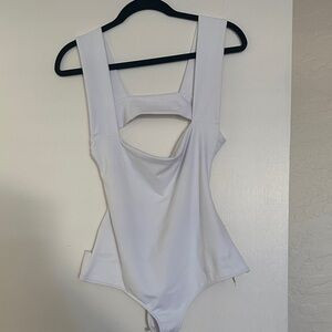 Free People White Strappy Bodysuit | Poshmark
