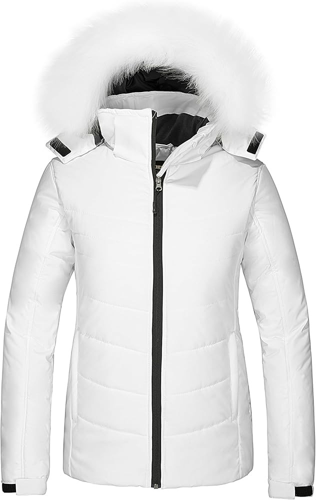 Skieer Women's Waterproof Ski Jacket Warm Puffer Jacket Thick Hooded Winter Coat | Amazon (US)