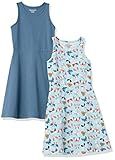 Amazon Essentials Girls' Knit Sleeveless Tank Play Dress, Pack of 2, Blue/Butterflies, Large | Amazon (US)