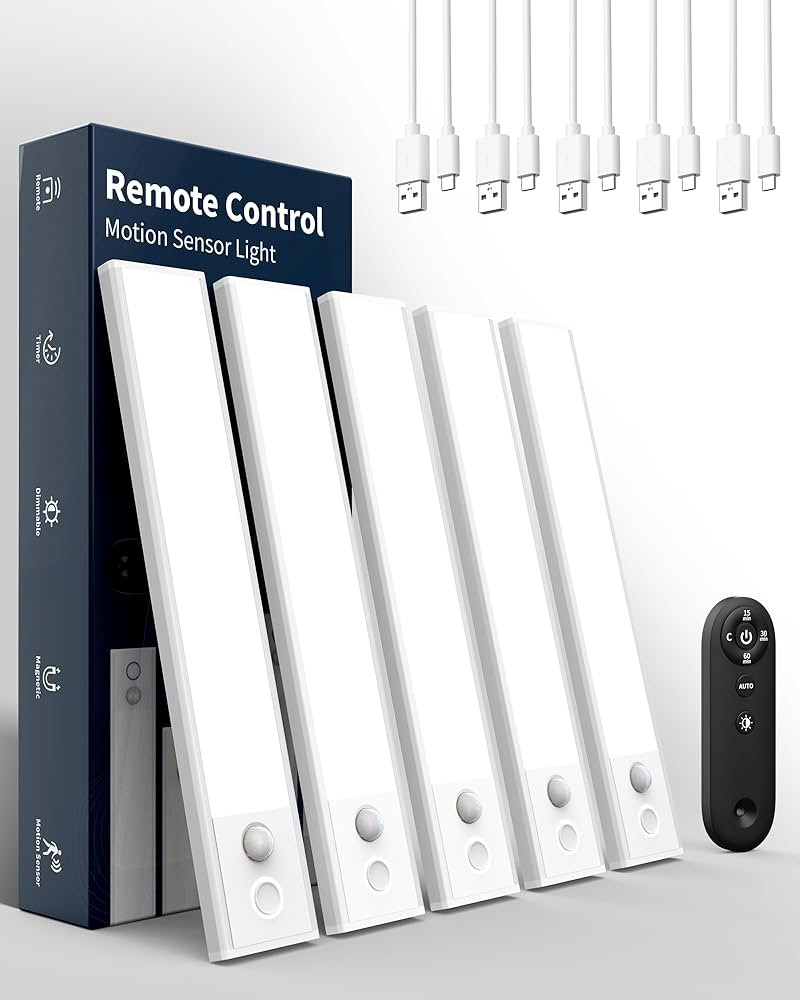 ASOKO Under Cabinet Lighting, 2.4G RF Wireless Remote Control, 1800mAh USB Rechargeable LED Close... | Amazon (US)