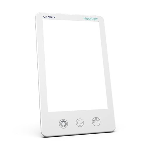 Verilux HappyLight Luxe - Light Therapy Lamp with 10,000 Lux, UV-Free, LED Bright White Light with Adjustable Brightness, Color, Countdown Timer, & Stand - Boost Mood, Sleep, Focus (White) | Amazon (US)