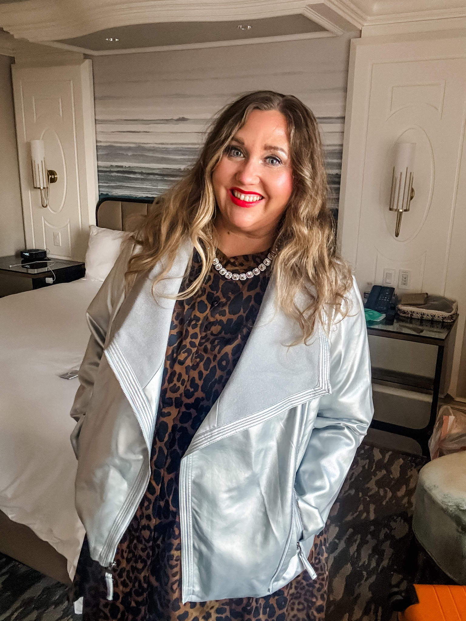 Nights got chilly when we were in Vegas walking the strip. I was thankful I brought this silver metallic moto jacket that was gifted to me from @monroeandmain during our LtK Collab! 
It was PERFECT! super soft. Comfy. 
I likely should have sized down. I got the 2x and probably needed 1x or even XL 

#LTKPlusSize #LTKSeasonal #LTKMidsize