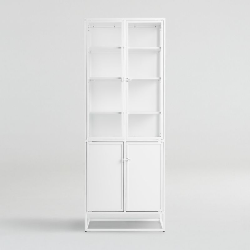 Casement White Tall Metal Cabinet | Crate and Barrel | Crate & Barrel