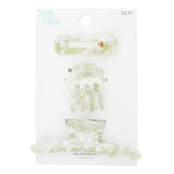 Time and Tru Women's Hair Claw Clips, 3-Pack | Walmart (US)