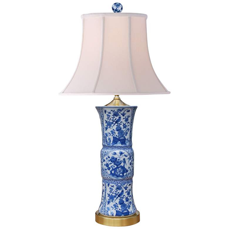 Madrena Blue and White English Drum Vase Table Lamp - #91G05 | Lamps Plus | Lamps Plus