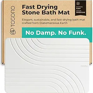 TOSORO - Stone Bath Mat Diatomaceous Earth Shower Mat Non-Slip Super Absorbent Diatomite Stone Ba... | Amazon (US)
