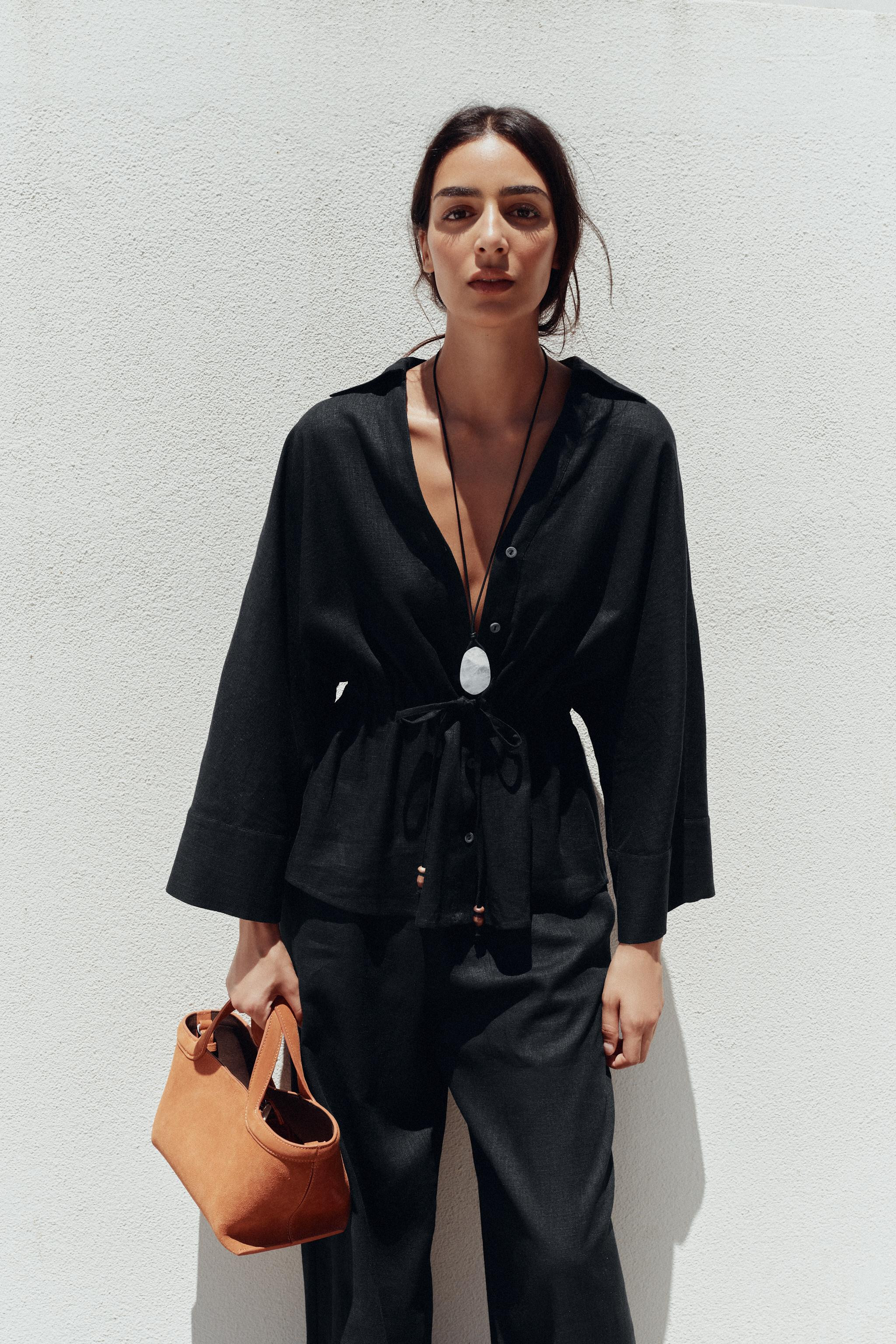 LINEN SAFARI SHIRT | Zara US