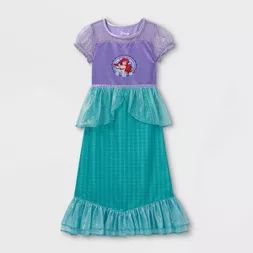 Girls' Disney Princess Ariel Sea Shells Nightgown - Purple/Green | Target