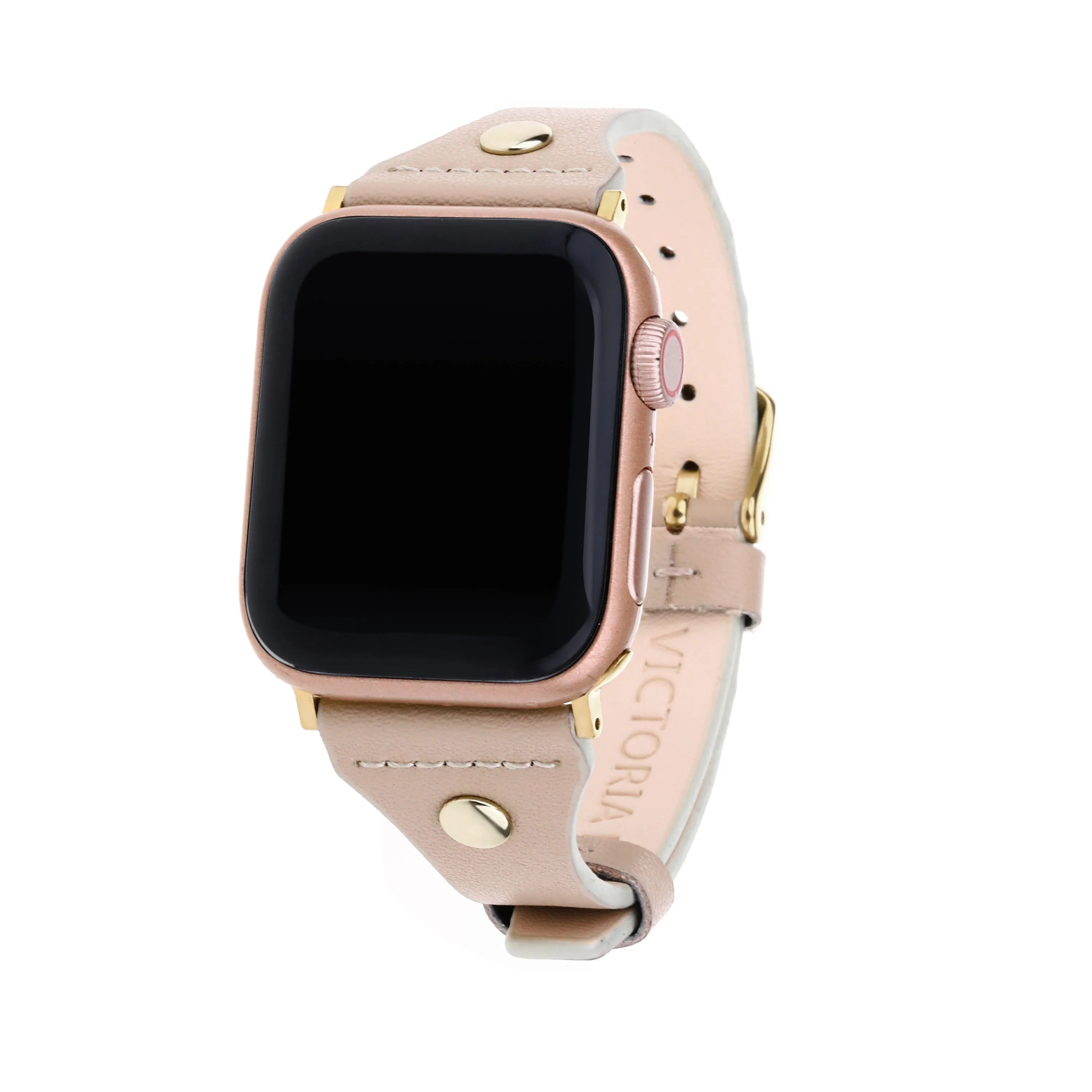 Tan on Gold Apple Watch Strap | Victoria Emerson