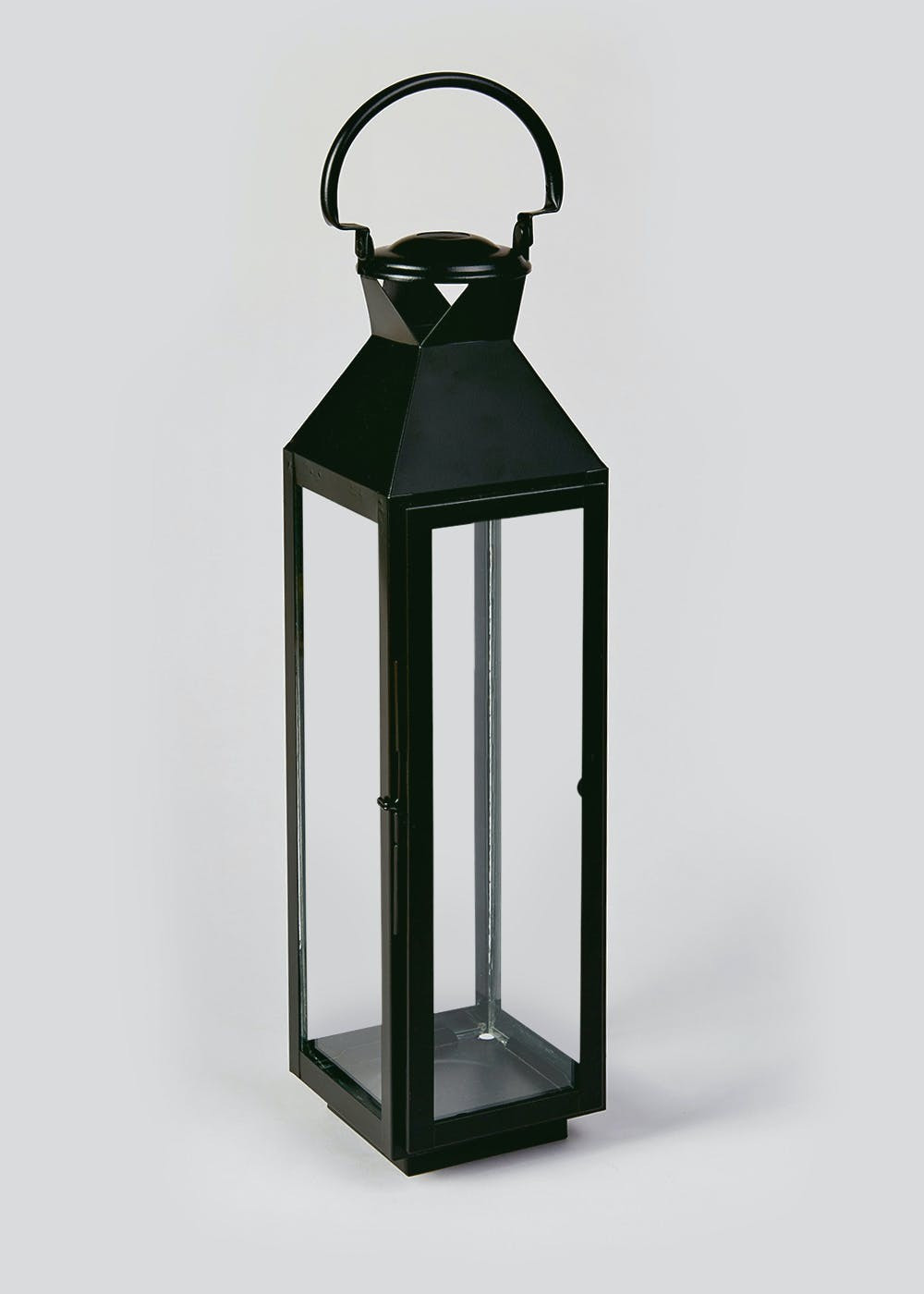 Large Matte Metal Lantern (58cm x 14cm x 13cm) – Black | Matalan (UK)