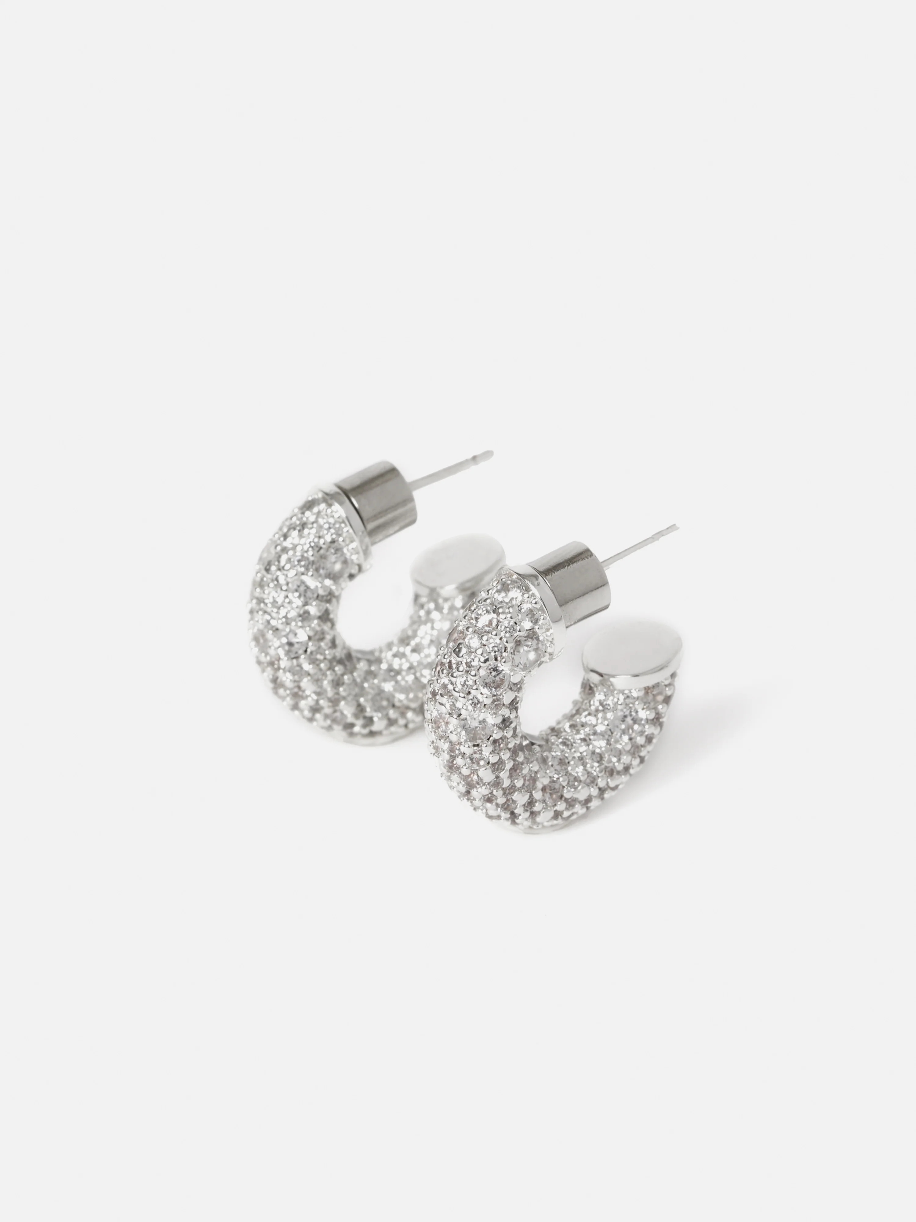 Diamante Hoop Earrings | Silver | Jigsaw (UK)
