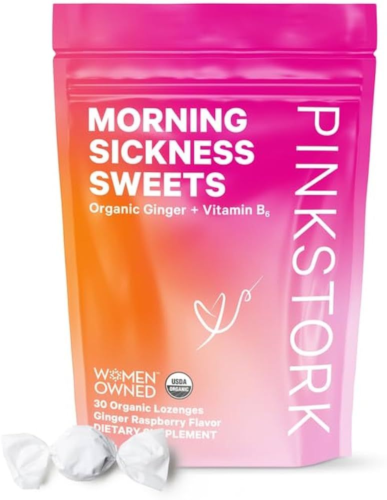 Pink Stork Morning Sickness Sweets, Organic Raspberry Ginger Candy with Vitamin B6 for Morning Si... | Amazon (US)
