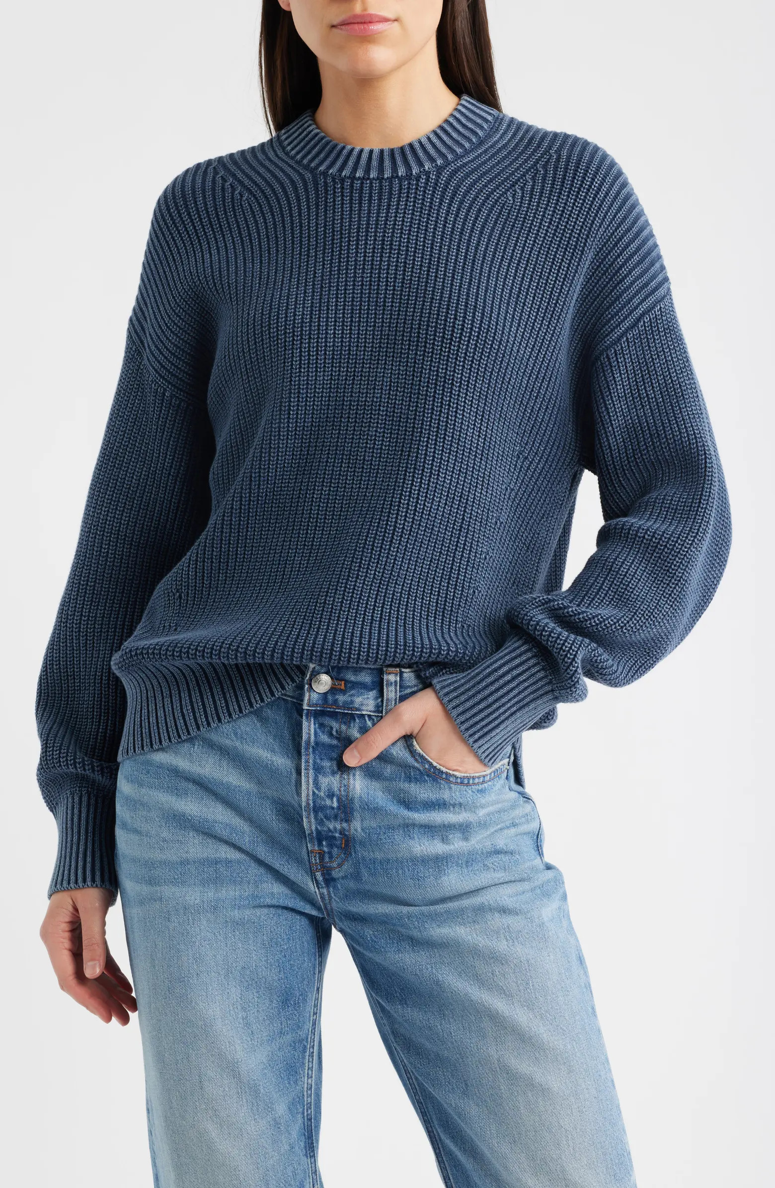 Faherty Sunwashed Organic Cotton Fisherman Sweater | Nordstrom | Nordstrom
