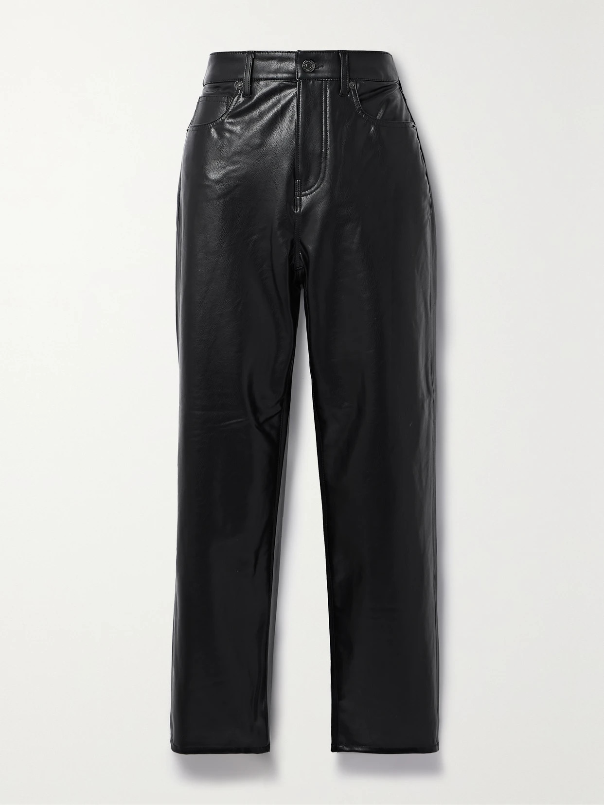 Veronica Beard - Joey Cropped Vegan Leather Straight-leg Pants - Black | NET-A-PORTER (US)