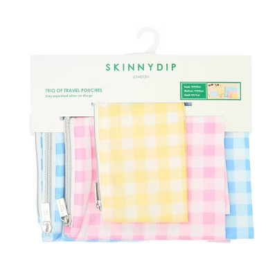 Skinnydip Multiple Use Pouches Lightweight Toiletry Bag Set - Gingham | Target