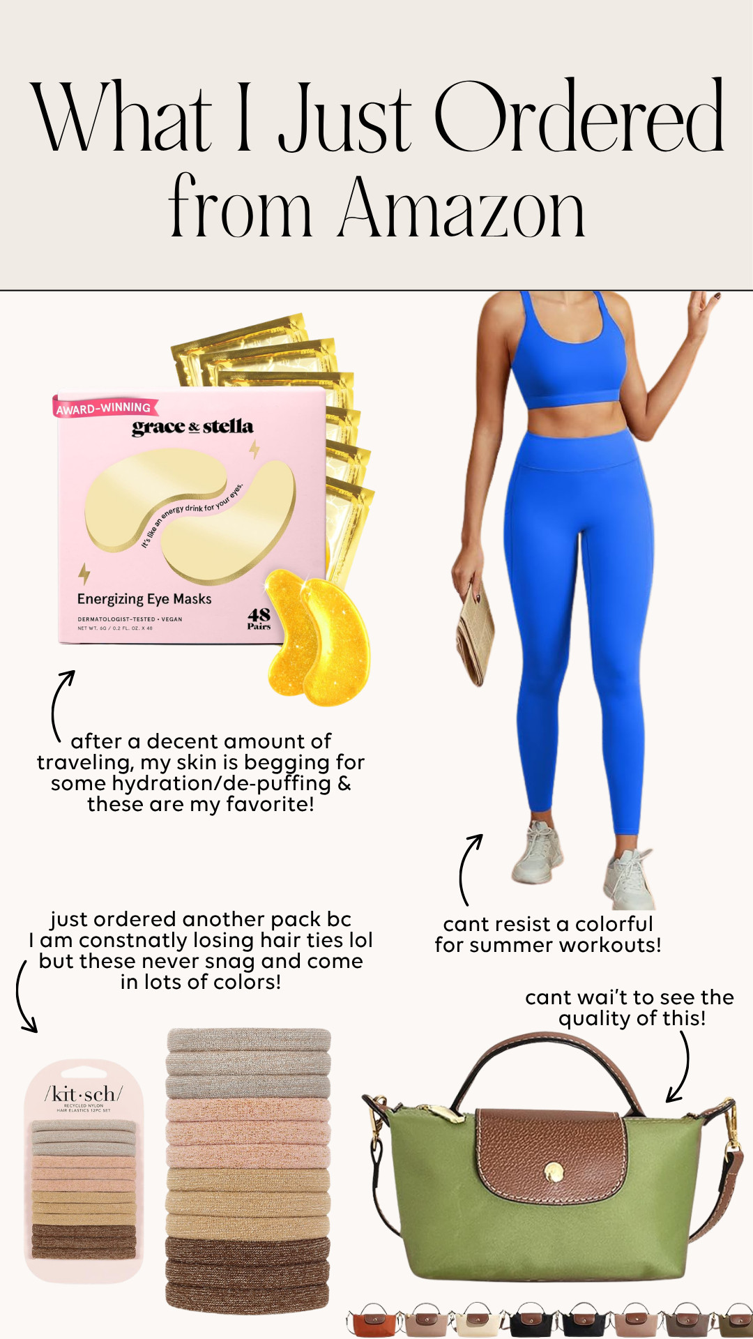 What I just ordered from Amazon! inlcuding my fav eye patches and hair ties that don't snag! 

 