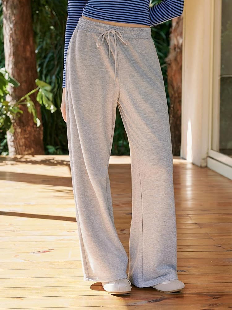 CIDER Women’s Wide Leg Sweatpants Baggy Drawstring High Waisted Joggers Lounge Sweat Pants with... | Amazon (US)
