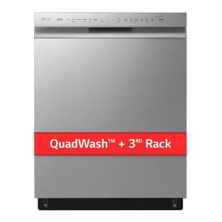LG 24 in. PrintProof Stainless Steel Front Control Dishwasher with QuadWash, 3rd Rack & Dynamic D... | The Home Depot