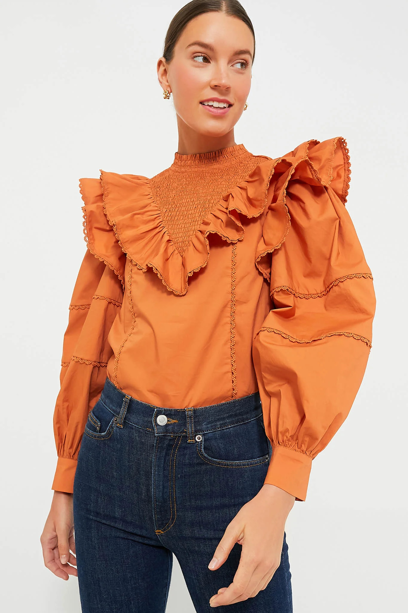 Persimmon Ruffle Parker Blouse | Tuckernuck (US)