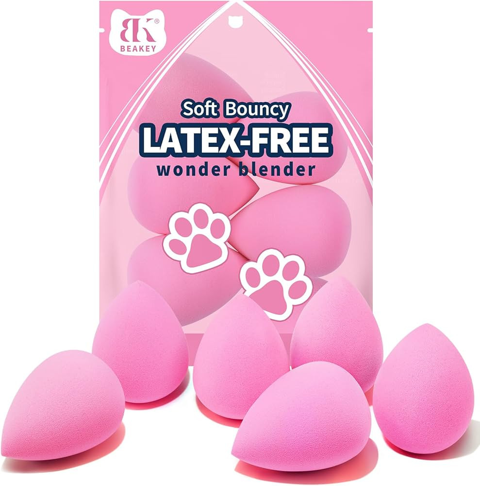 BEAKEY Super Soft Makeup Sponge Set, Latex Free and High-definition Set of 6 Blender Beauty Spong... | Amazon (US)