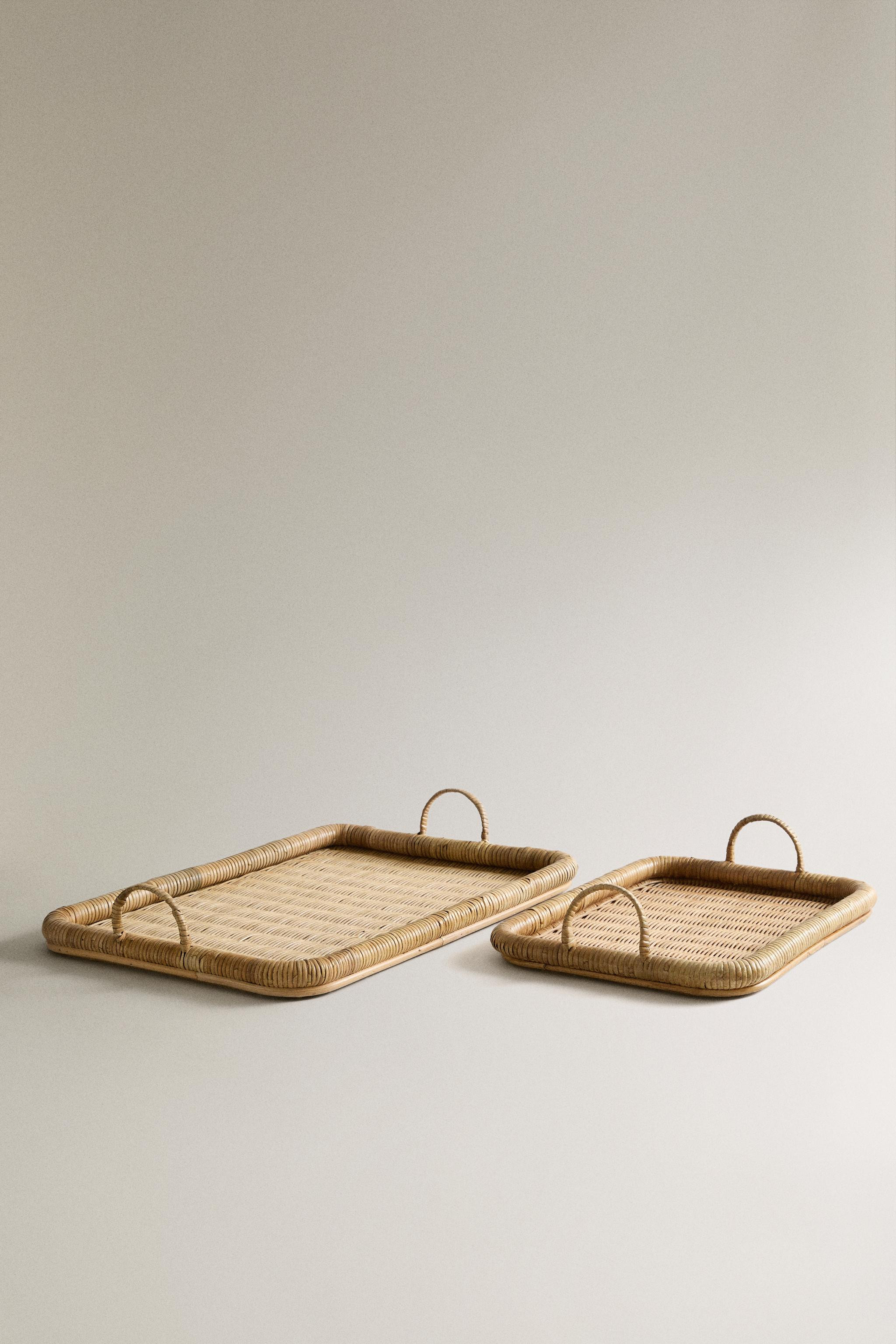 RECTANGULAR RATTAN TRAY | Zara US