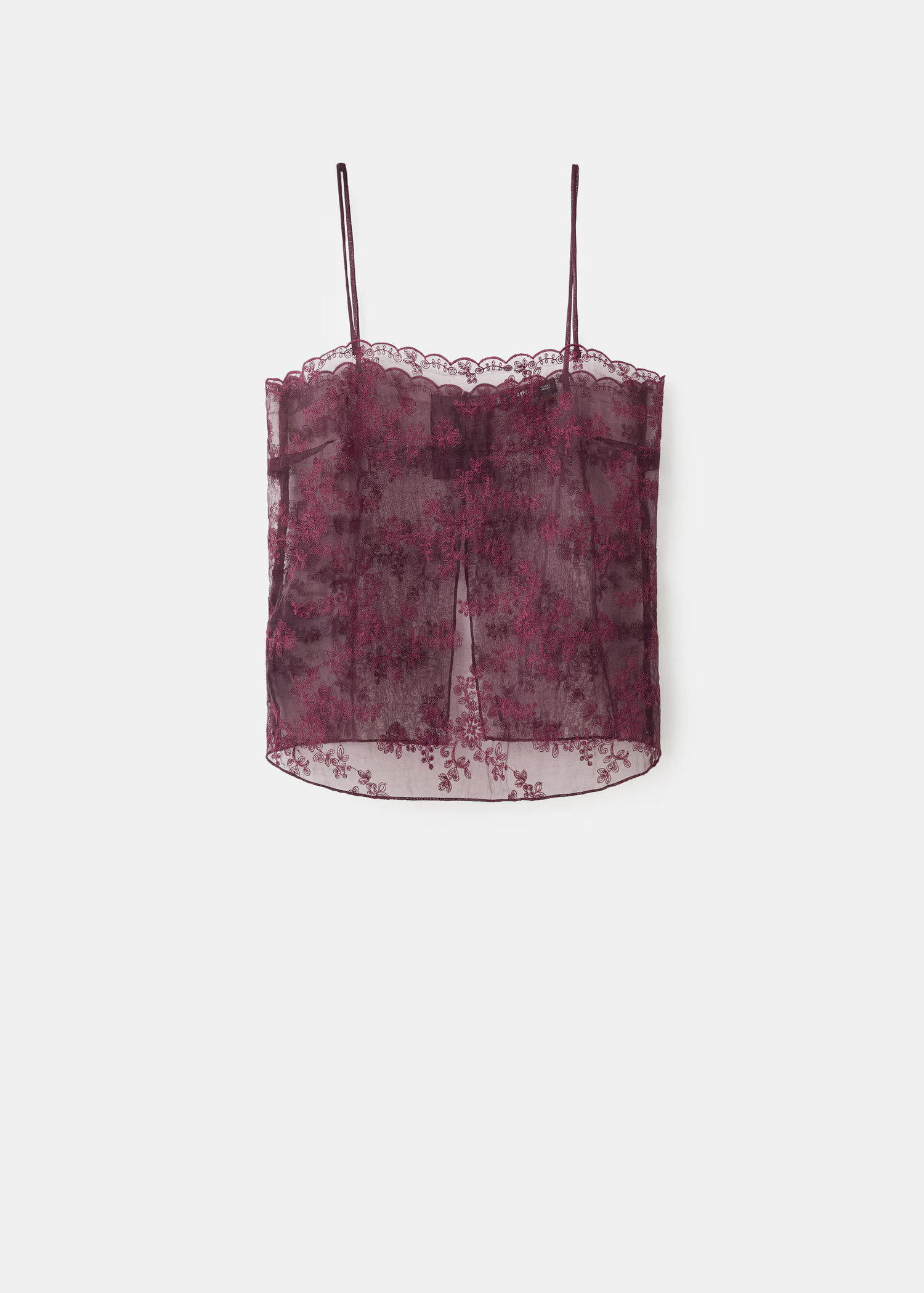 Embroidered sheer top - Women | MANGO United Kingdom | MANGO (UK)