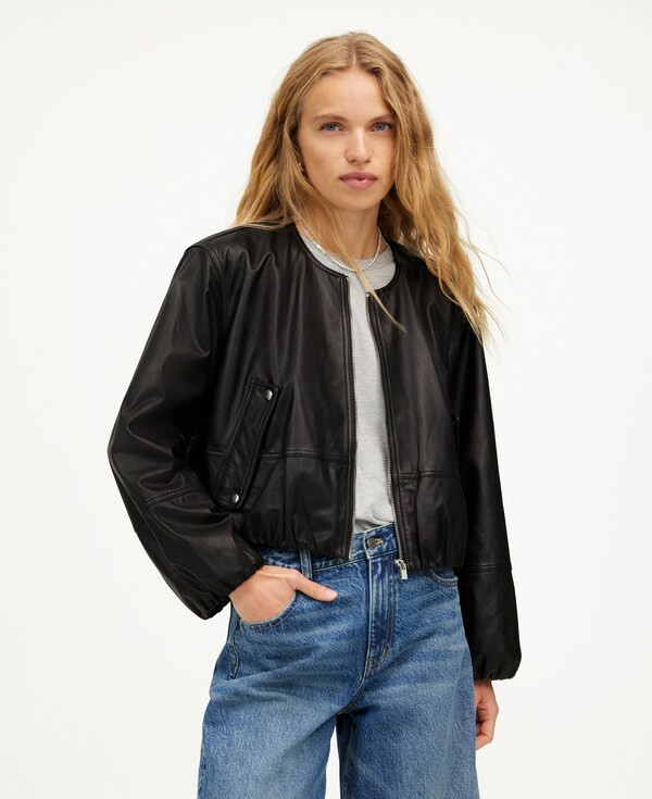 Leather Bubble-Sleeve Jacket | Madewell | Madewell
