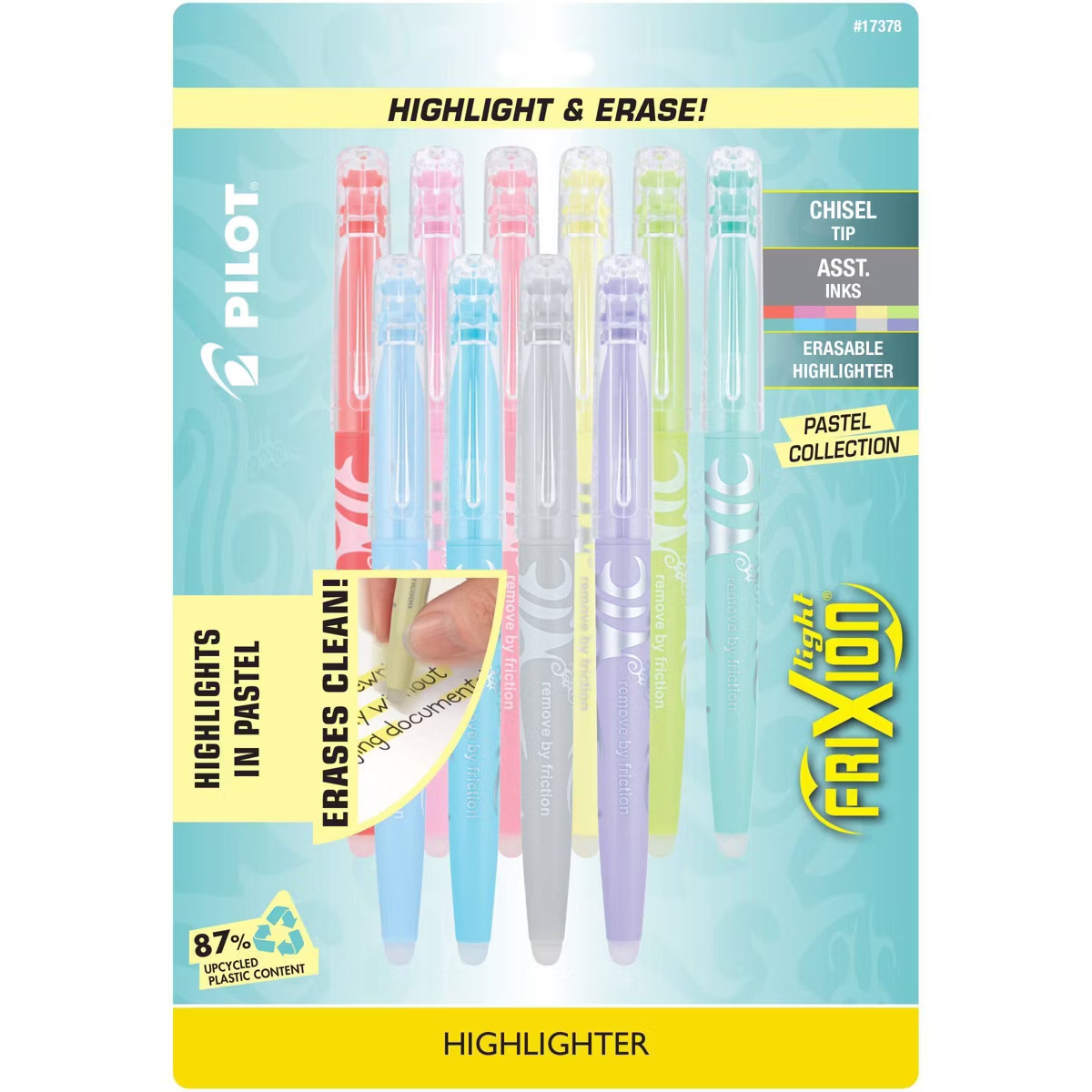 Pilot 10pk FriXion Light Pastel Erasable Highlighters Chisel Tip Assorted Inks | Target