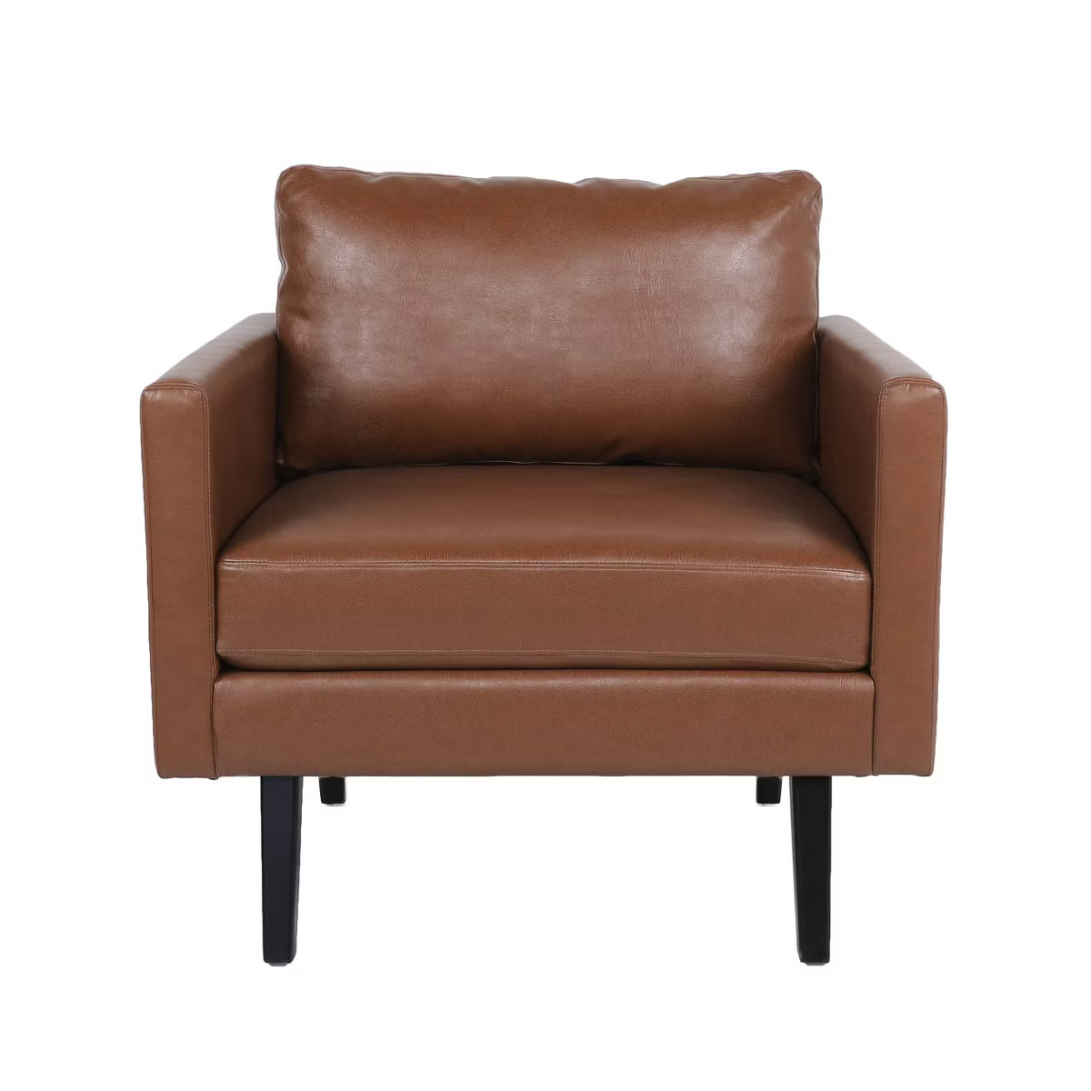 Christopher Knight Home Chandler Faux Leather Club Chair Cognac Brown/Dark Brown | Target