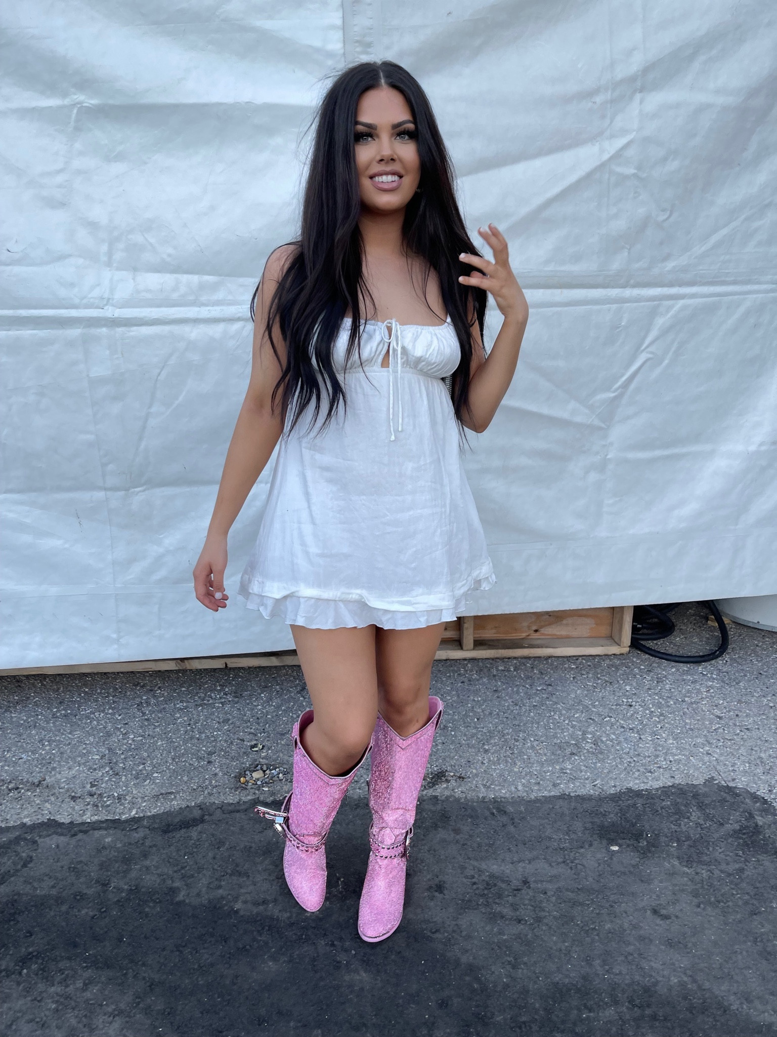 Calgary Stampede Outfit 🤠  country glam outfit

Pink cowboy boots originally from DollsKill! 

#LTKstyletip #LTKmidsize #LTKSeasonal