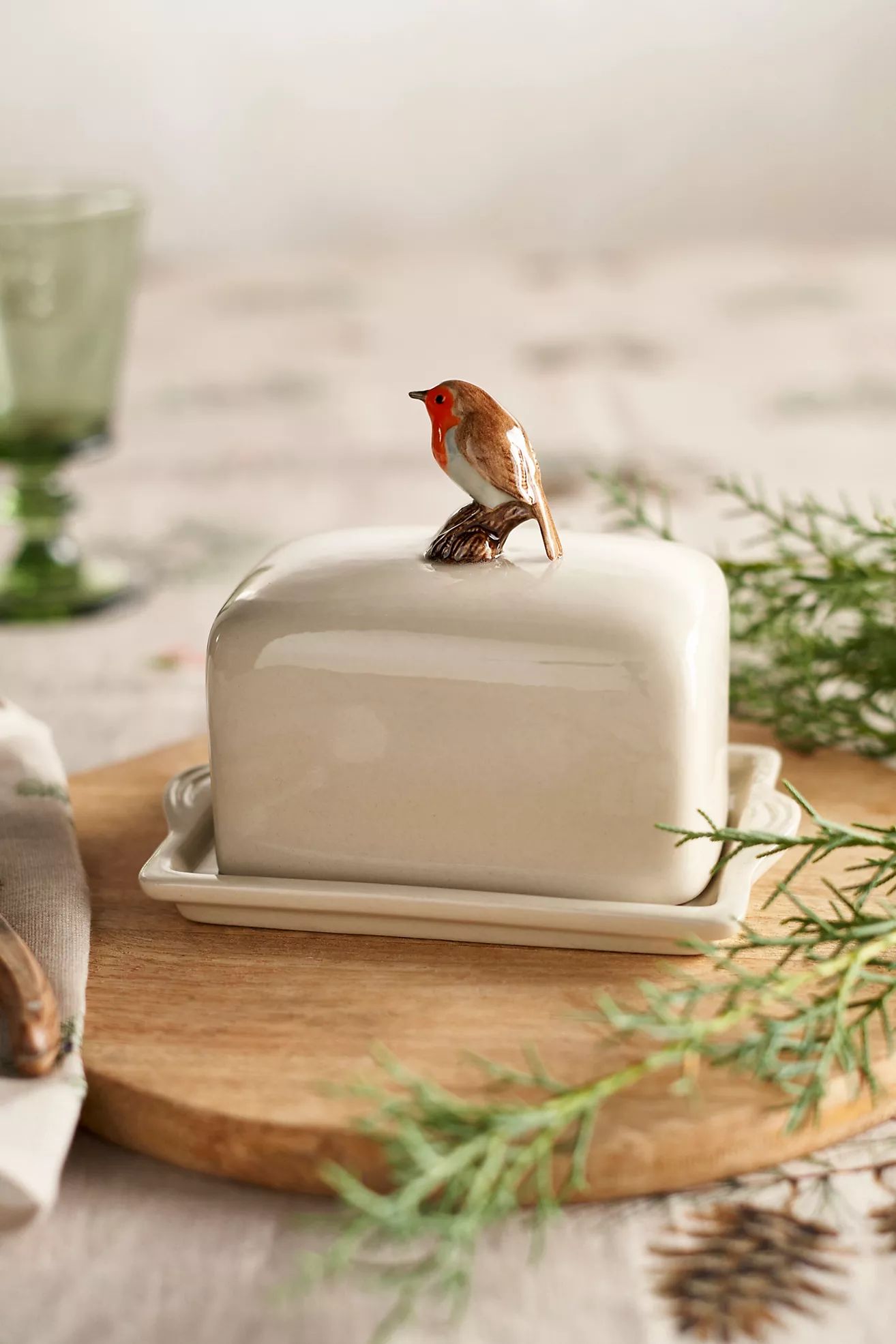 Quail Ceramics Woodland Friends Covered Butter Dish | Anthropologie (US)