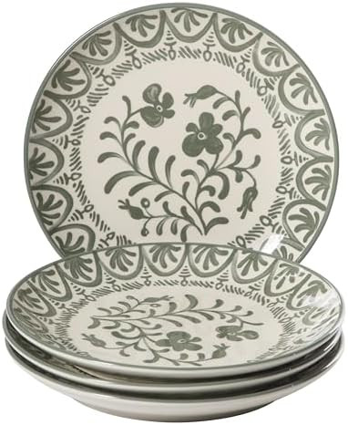 2-Time Oprah’s Favorite Things - Valencia Flor 4 Piece 10.75” Dinner Plate Set, Stoneware Pla... | Amazon (US)