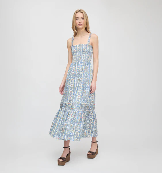 The Anjuli Nap Dress - Blue Corsica Paisley | Hill House Home US
