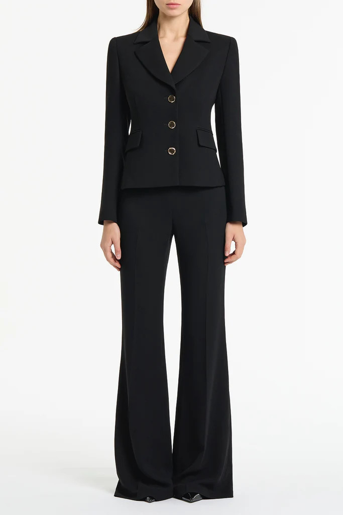 BLACK CREPE BOOTLEG PANT | Carla Zampatti