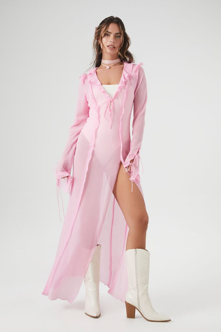 Sheer Chiffon Ruffle Maxi Dress | Forever 21 (US)