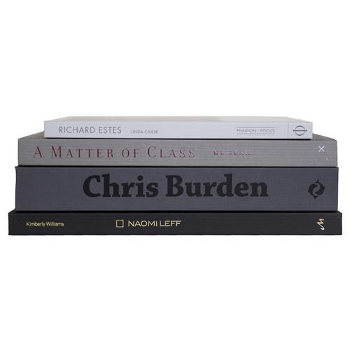 Garrett Industrial Loft Grey Ombre Hardback Decorative Books - Set of 4 | Kathy Kuo Home