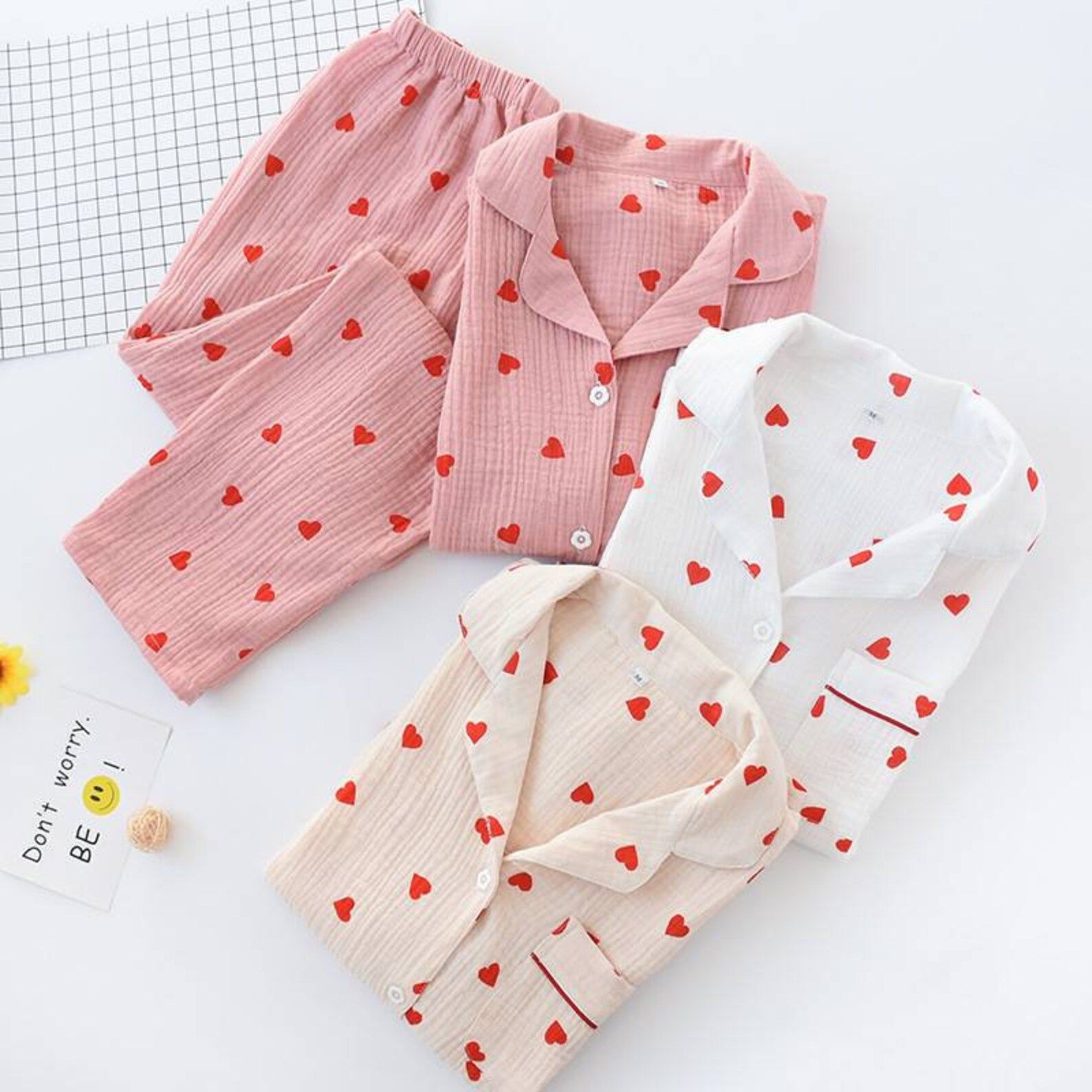 Woman Cotton Pajamas Set Party Bridesmaid Heart Printed Women Pajamas Set Sleepwear Pjs Women Set... | Etsy (US)