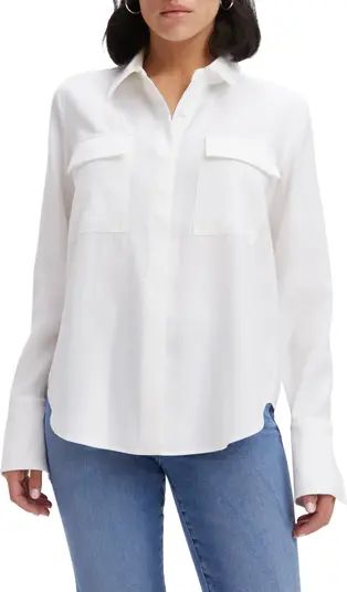 Good American Flap Pocket Button-Up Shirt | Nordstrom | Nordstrom