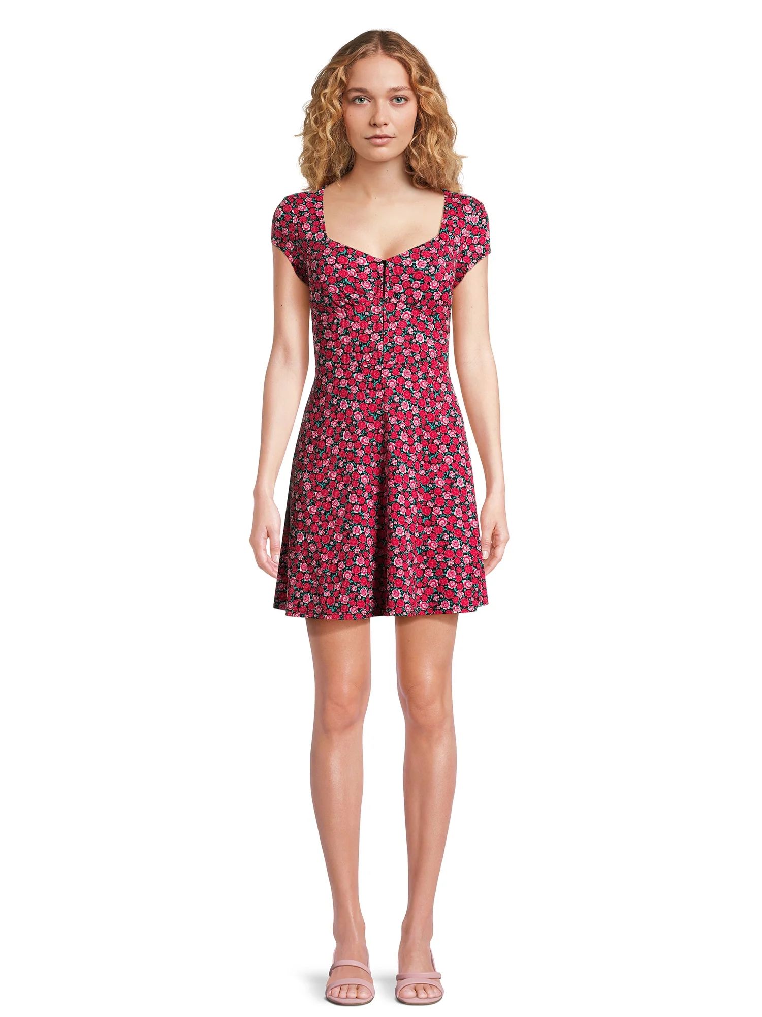 No Boundaries Juniors’ Sweetheart Dress, Sizes XS-XXXL | Walmart (US)